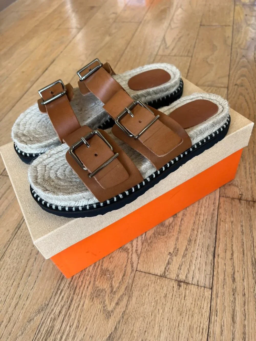 Castaner Ter Brown Leather Platform Slide Sandal Size 38, NIB